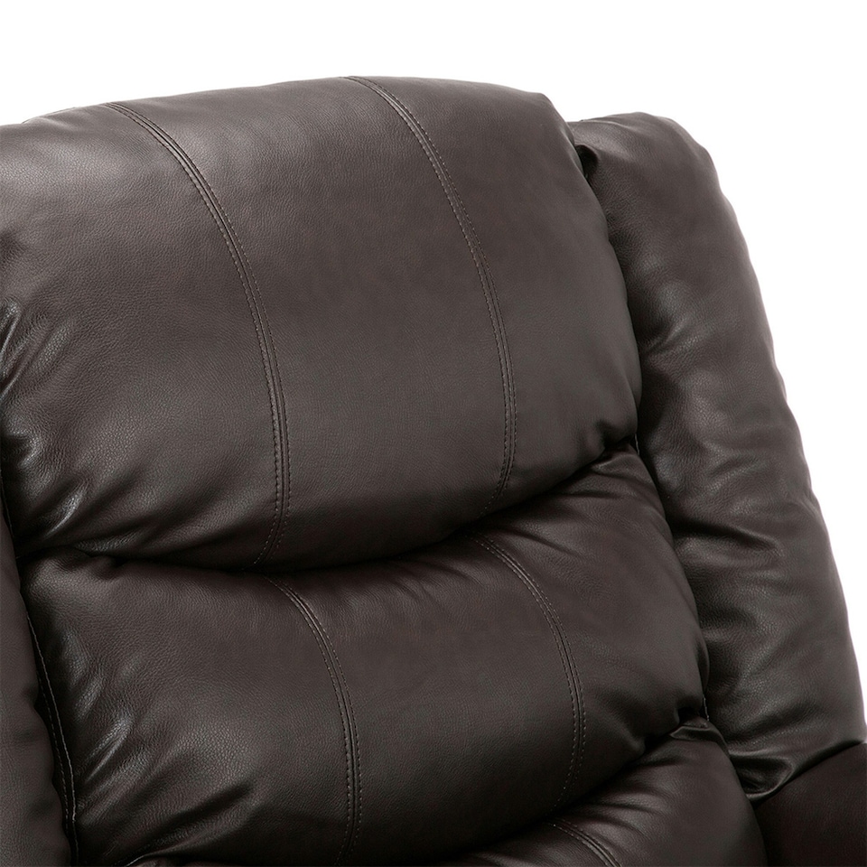 image 1 of Seattle Electric Automatic Recliner Home Lounge Bonded Leather Chair (Brown)