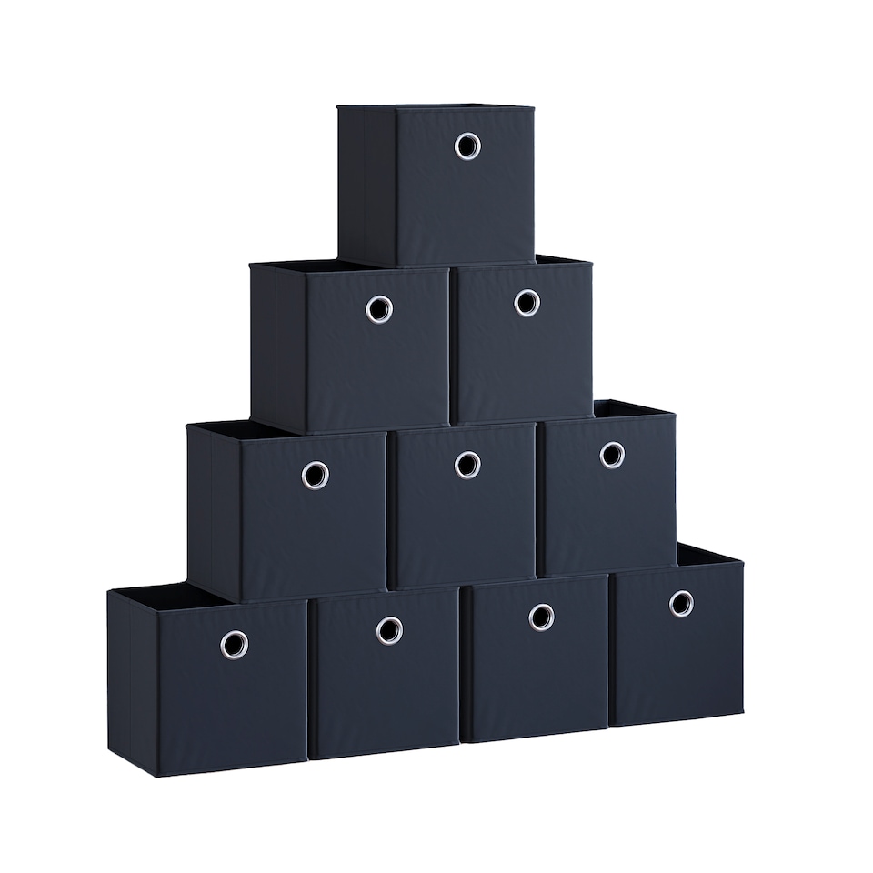 image 1 of Vida Designs Durham Cube Storage Basket, Black - (Set of 10) | Black | Black