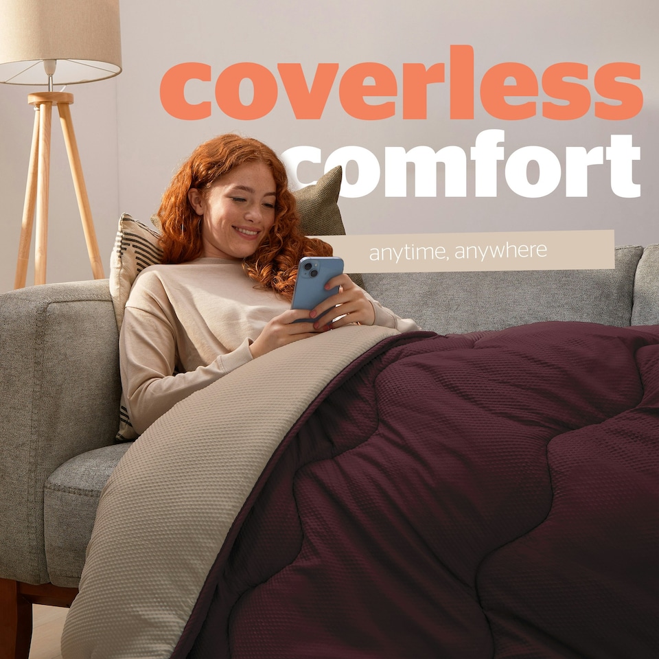 image 1 of Silentnight 10.5 Tog Seersucker Coverless Duvet and Pillowcase Set N/A | Berry/Natural | Super King