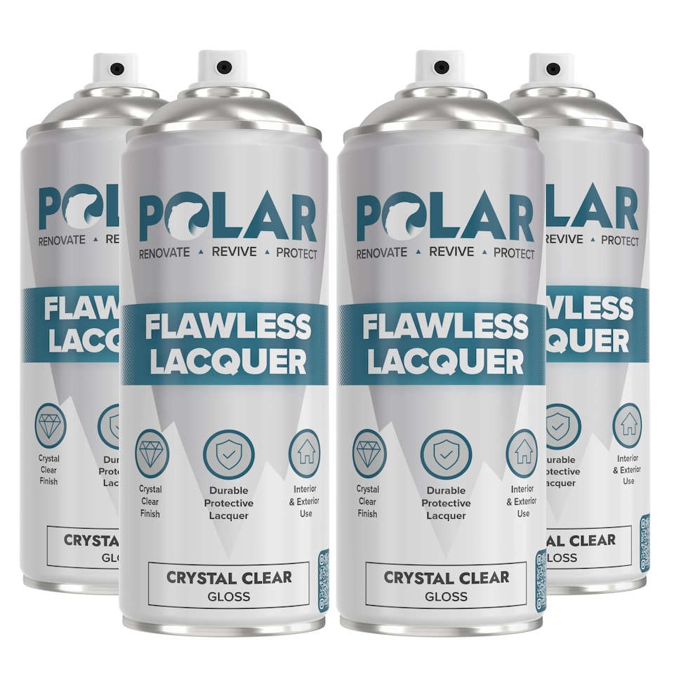 image 1 of Polar Flawless Lacquer Spray Gloss Finish Durable & Protective Topcoat | Clear | Clear Gloss | 400 ml | 4