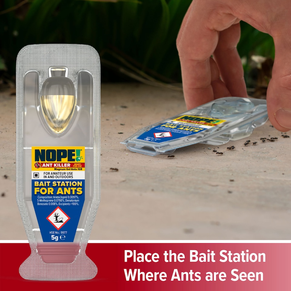 image 1 of NOPE Ant Killer Bait Station ( 1 Box x 3 Pack ) Traps for Indoor & Outdoor. Eradicates Ants and their Colony & Nest