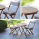image 3 of Greenhurst Natural Wooden Bistro Set – Foldable Table & 2 Cushioned Chairs for Outdoor Dining