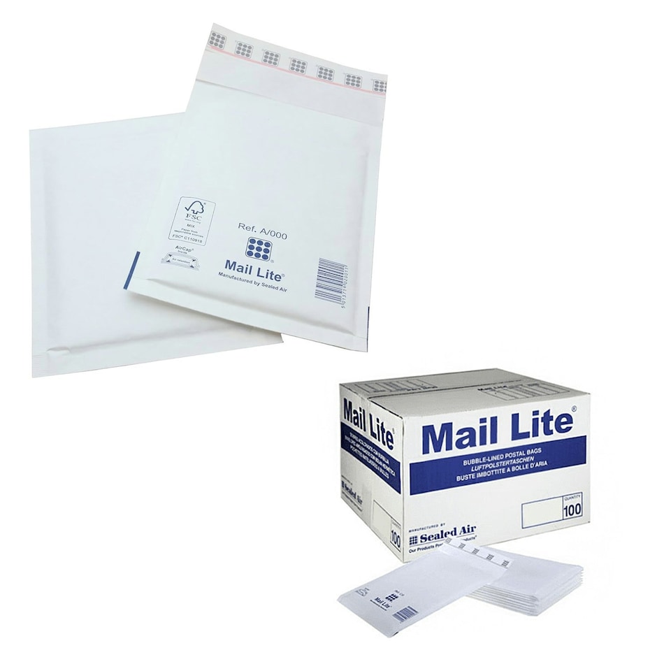 image 1 of 200 x G/4 (240x330mm) White Mail Lite Thick Bubble Lined Protective Postal Mailing Shipping Envelopes White | One Size