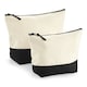 image 1 of Westford Mill Dipped Base Canvas Accessory Bag - Natural/Black - M | Cream