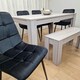 image 10 of Modern Grey Rectangle Dining Table Set With 4 Cream Gem Chairs And 1 Bench Dining Room Furniture | Cream | One Size | 6
