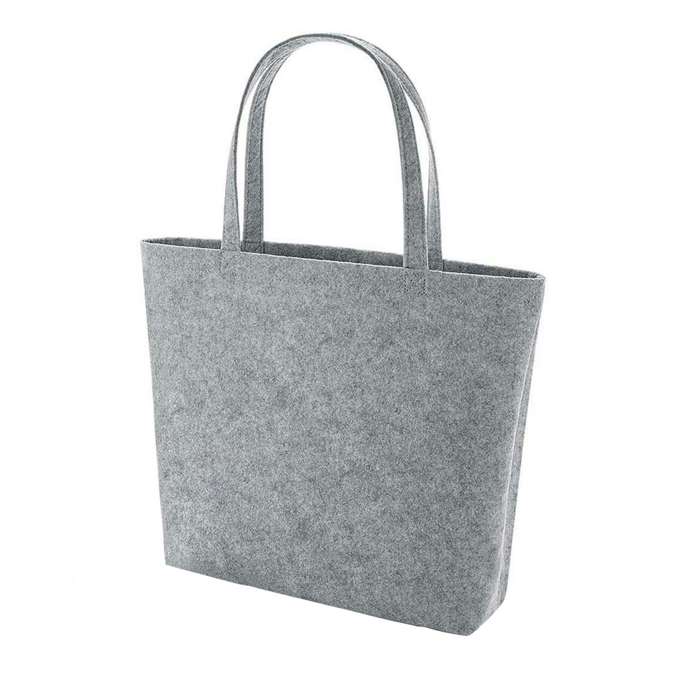 image 1 of Bagbase Felt Shopper - Grey Melange - One Size Grey
