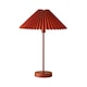 image 1 of ValueLights Akira Burnt Orange Pleat Shade Side Table Lamp & Bulb | Orange