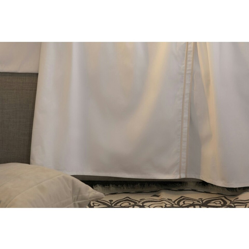 image 1 of Belledorm Savoy Embroidered Detail Flat Sheet - Oyster - King/Super King Grey | Grey | King