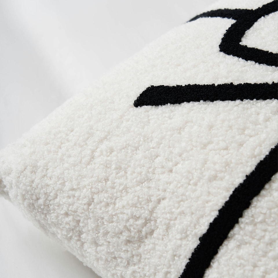 image 1 of BHS Christmas Present Bow Tufted Cushion, White | White | White | 1