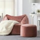 image 6 of icon Natalia Velvet Adults Bean Bag Armchair and Pouffe, Ready Filled Large Beanbag and Footstool Dusk Pink Pink