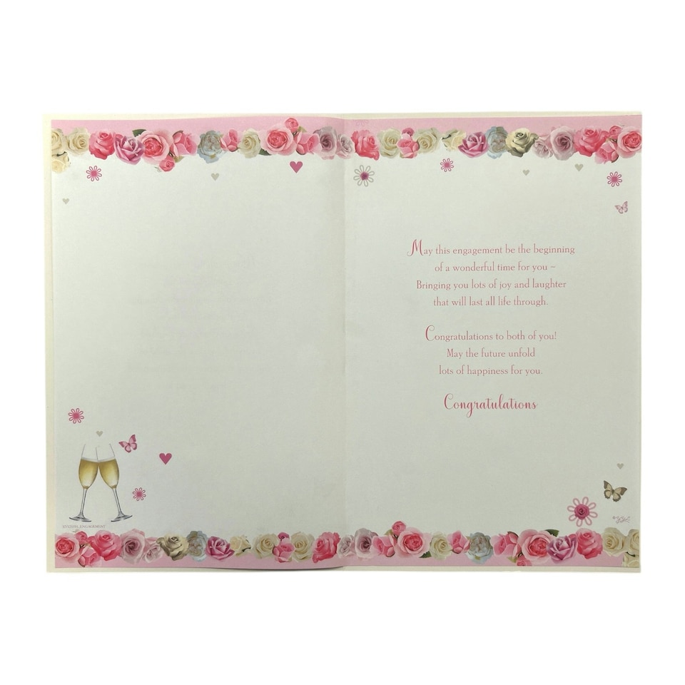 image 1 of On Your Engagement Neutral Traditional Floral Heart Card