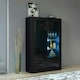 image 3 of Black Display Cabinet 93cm Gloss Doors Free LED Modern Storage Unit | Black