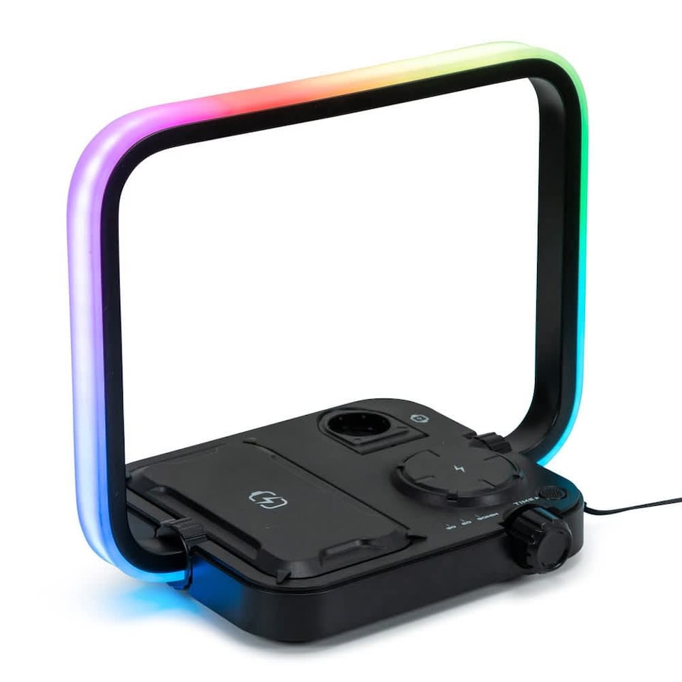 image 1 of ValueLights Black 3-in-1 Wireless Charging Pad with Colour Changing Light