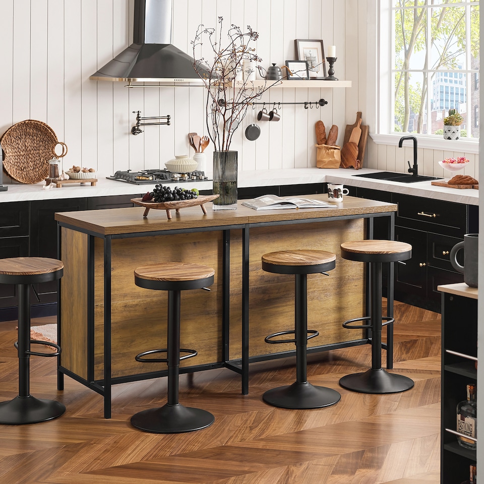 image 1 of SoBuy KNL01-F,Kitchen Island Storage Cupboard with 170cm Worktop | Brown | Brown | 1