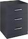 image 1 of Dakota 3 Drawer Bedside Table | Grey | Dark Grey