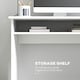 image 4 of HOMCOM Modern Computer Desk, Home Office Table, Small Writing Desk with Storage Shelf, 90 x 50cm, High Gloss White