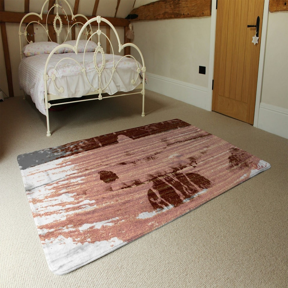 image 1 of Bird Bath (Rug) Brown | Medium: 80x150cm