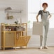 image 8 of HOMCOM Double Tilt Out Laundry Cabinet Bamboo Laundry Hamper Cabinet | Brown | Natural, Cream White | 82W x 33D x 88H cm