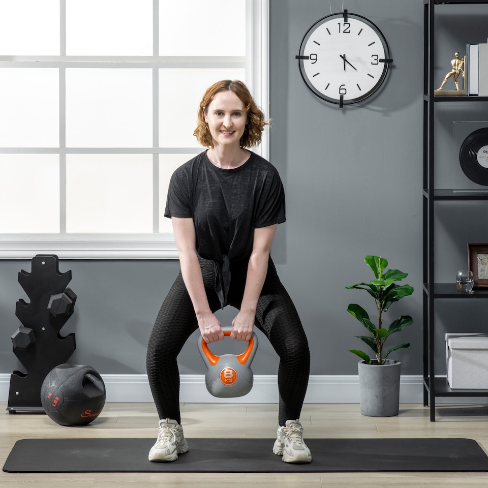 image 1 of SPORTNOW Kettle Bell with Handle for Home Gym | Orange | Orange