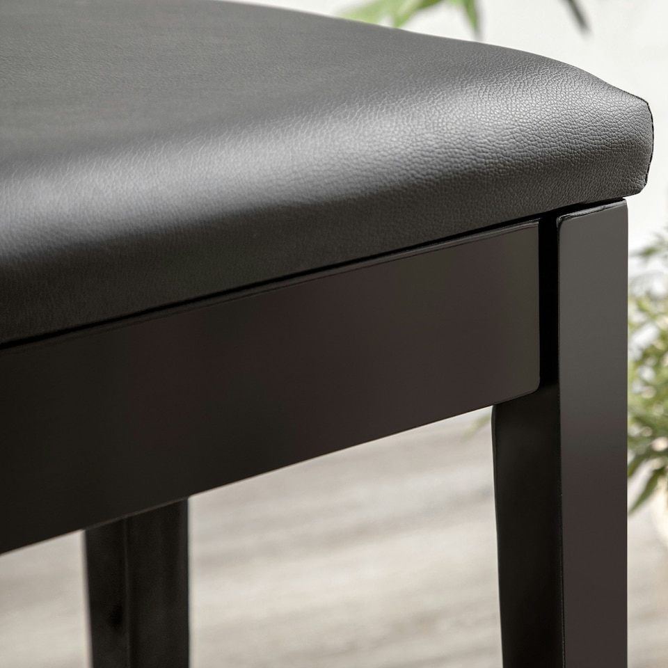image 1 of HOMCOM Classic Piano Bench Stool, PU Leather Padded Keyboard Seat Black