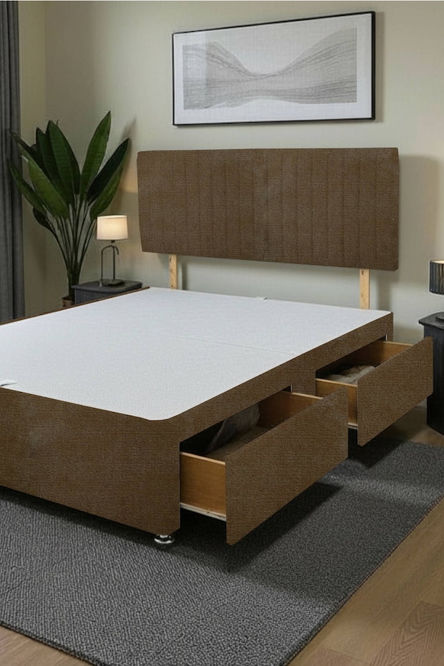 image 1 of Emily Divan Bed Base 2 Drawers, with Headboard Naples Fabric