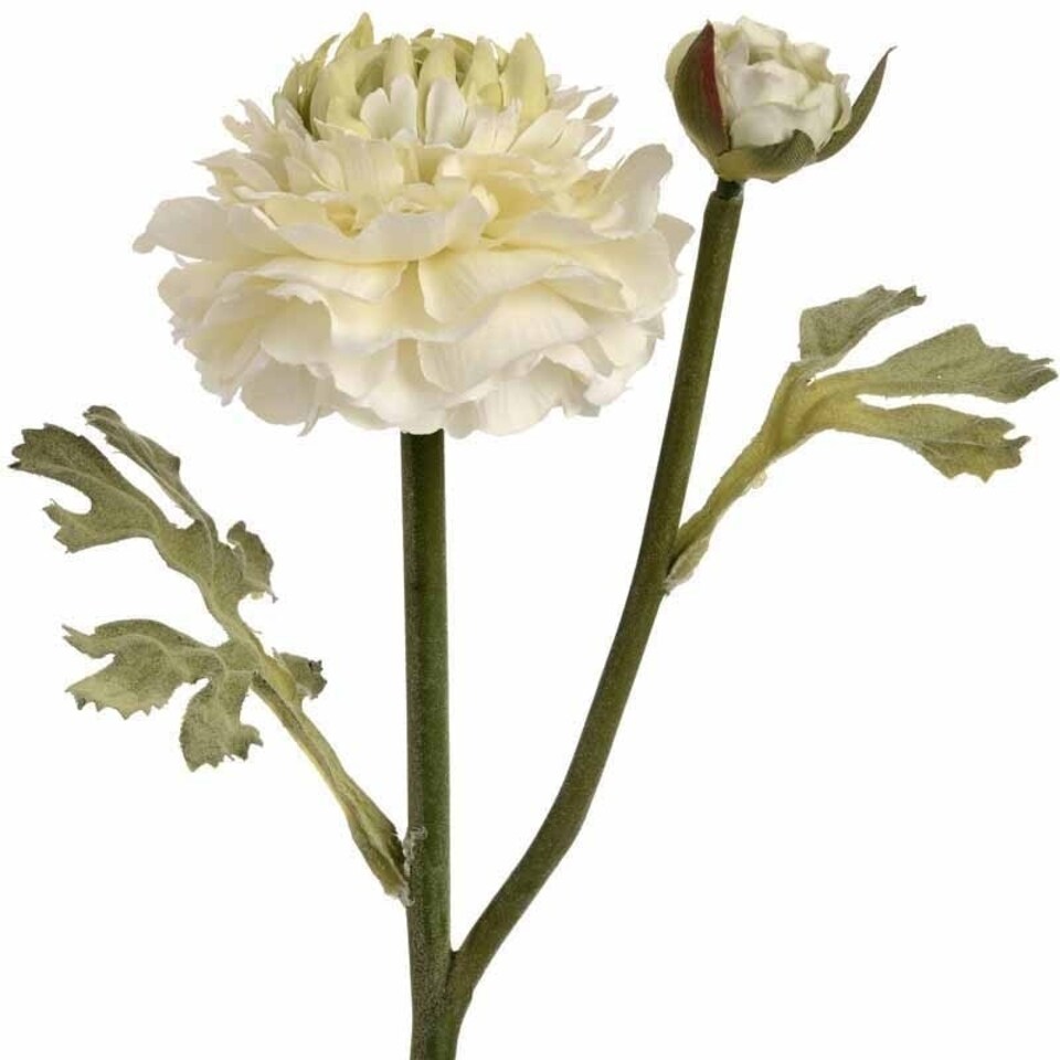 image 1 of Ranunculus Spray Artificial Flower (Single Stem) - Fabric/Plastic - L8 x W11 x H44 cm - Green