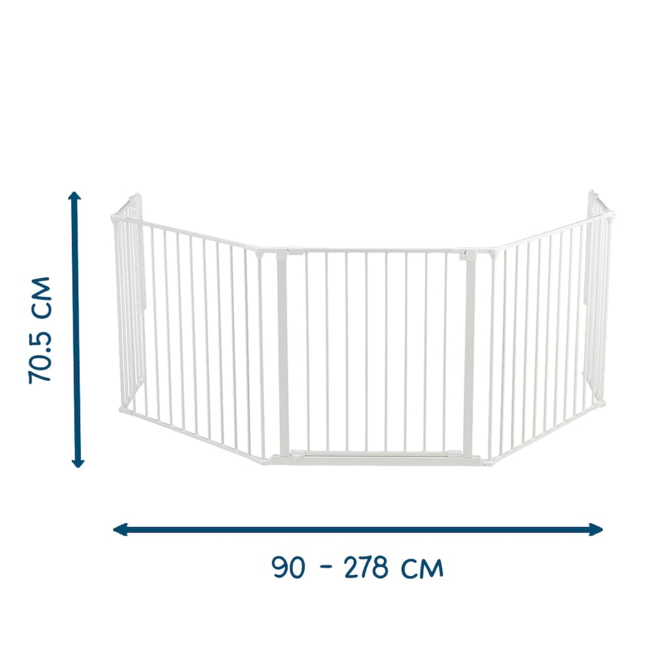 image 1 of BabyDan Olaf XX Wide Wall Mounted Safety Gate & Fireguard 90 - 278cm White
