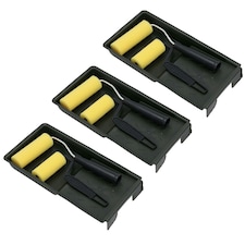 3" + 4" Mini Paint Roller Tray Set Foam Sleeves Rollers Solvent Based Painting 3pk