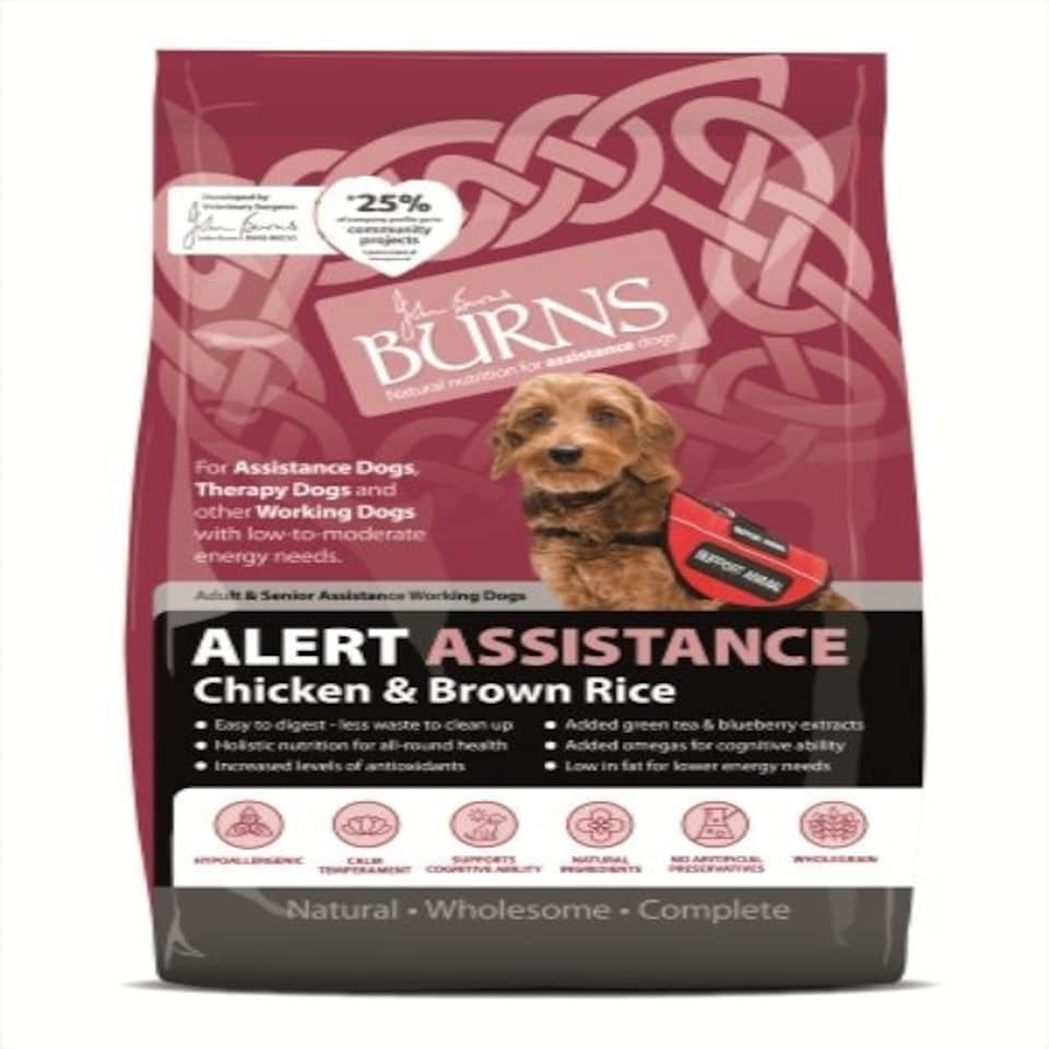 Burns Alert Assistance Adult/Senior Dry Dog Food - Chicken & Brown Rice 6kg