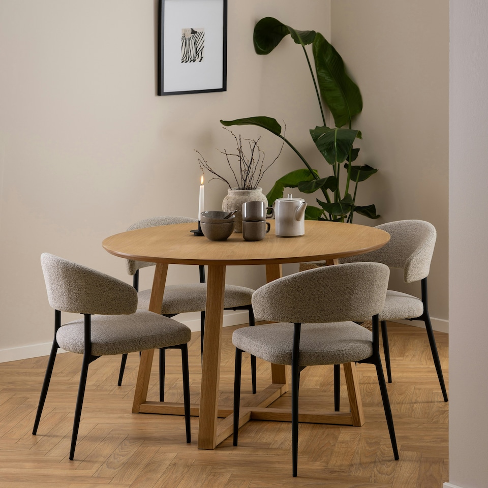 image 1 of Malika Round Dining Table in Oak