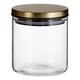 image 2 of Interiors by Premier 550ml Gold Lid Storage Jar, Clear Glass with Airtight Silicone Seal and Gold-Coloured Metal Lid