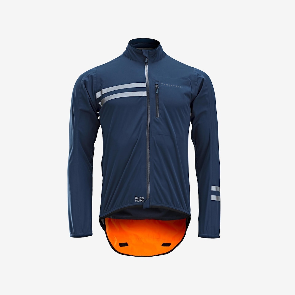 image 1 of Decathlon Men's Road Cycling Rainproof Long-Sleeved Jacket- EDR - Blue