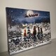 image 1 of 40 x 30cm Snowtime Touch Operated Cats Christmas Fibre Optic Wall Canvas