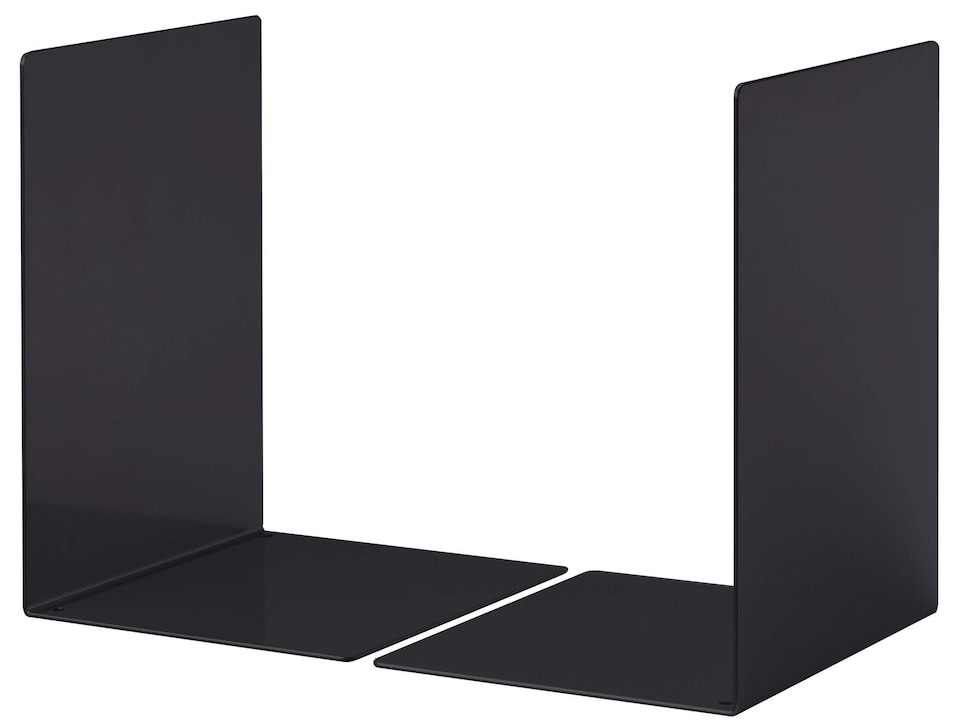 image 1 of Durable Premium Heavy Duty Large Metal Shelf Bookends | 2 Pack | Black | Black