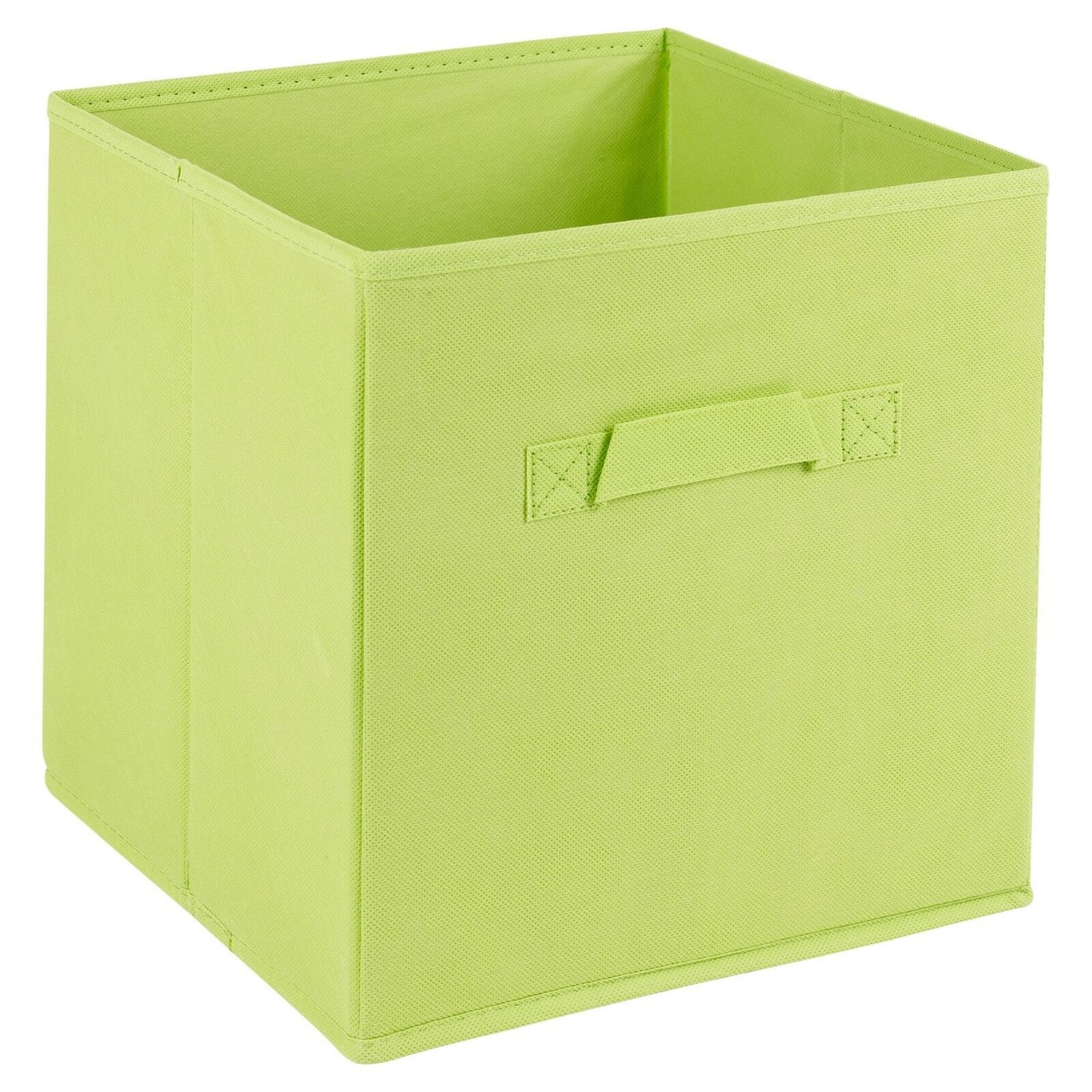 Medium Collapsible Cube Storage Boxes with Carry Handles Set of 3 Green 1