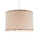 image 2 of Natural Oatmeal Linen Circular Lamp Shade with Colourful Floral Trims | Cream | Oatmeal | 1