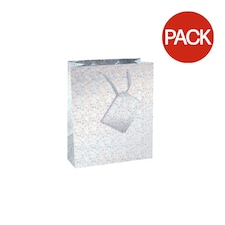 County Stationery Holographic Gift Bag (Pack of 12) - White - M