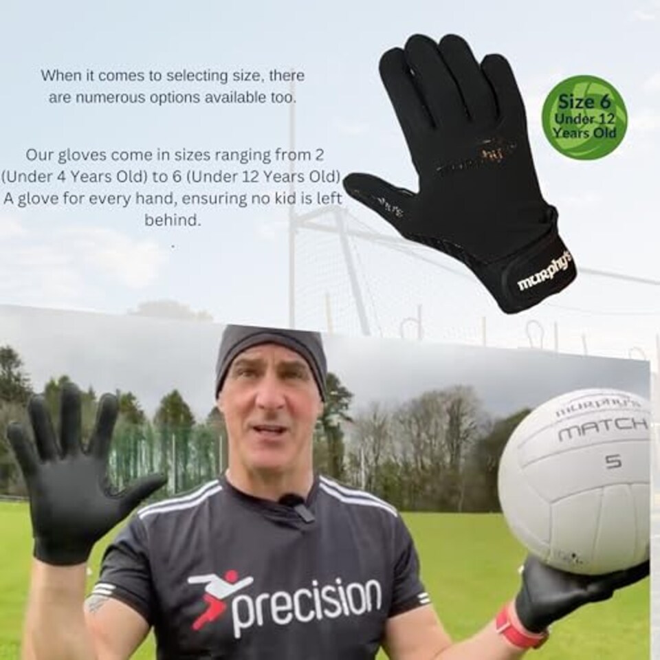 image 1 of Murphy's Gaelic Gloves Junior, 6 / Under 12, Black