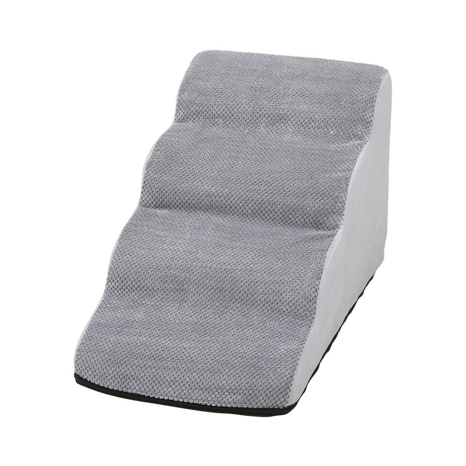 image 1 of Living and Home Non-Slip Pet Steps with Removable Washable Cover for Cats & Dogs | Grey | Grey | 1