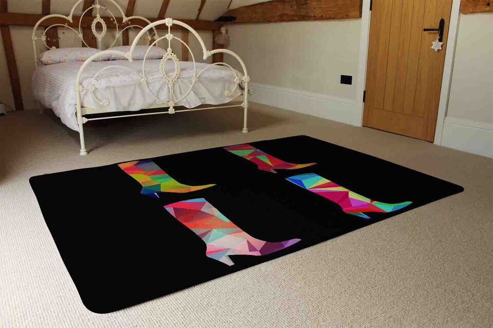 image 1 of Geometric Boots Rug | Multi