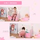 image 5 of HOMCOM Kids Wooden Toy Box Children Storage Chest Bench Organiser Bedroom Pink 
