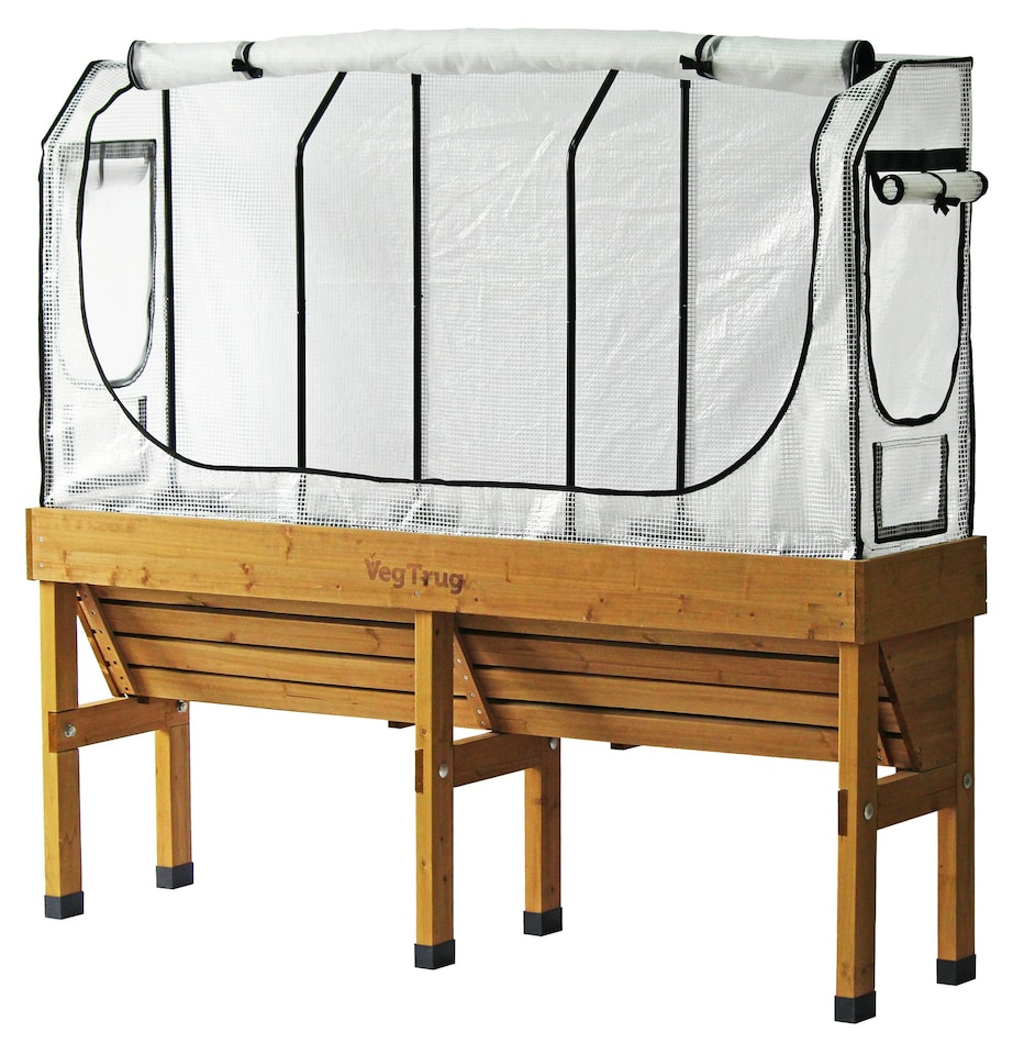 image 1 of VegTrug Medium Wall Hugger Greenhouse Frame & Multi-Cover Set