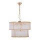image 1 of Interiors by Premier 2 Tier Gold Finish Glass Chandelier, Modern Drum Style Glass Rod Chandelier With Warm Ambient Light Gold