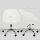 image 7 of HOMCOM Vanity Chair for Desk, with Height Adjustable, Wheels, Cream Cream