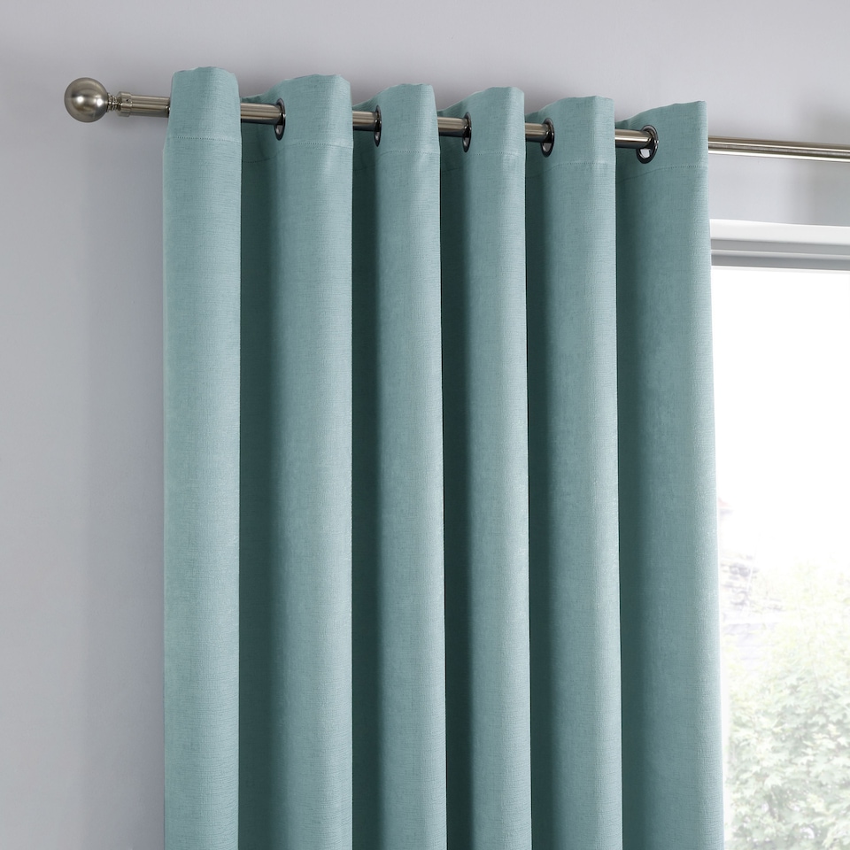 image 1 of Fusion Strata Eyelet Curtains Duck Egg