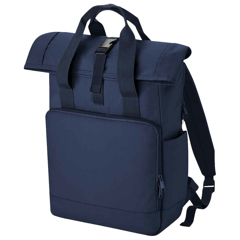 image 1 of Bagbase Roll Top Recycled Twin Handle Laptop Backpack - Navy Dusk - One Size