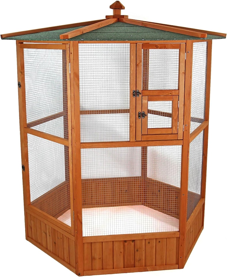image 1 of Actiaspet Large Wooden Aviary for Birds & Small Animals | 1500 x 1500 x 1600 mm