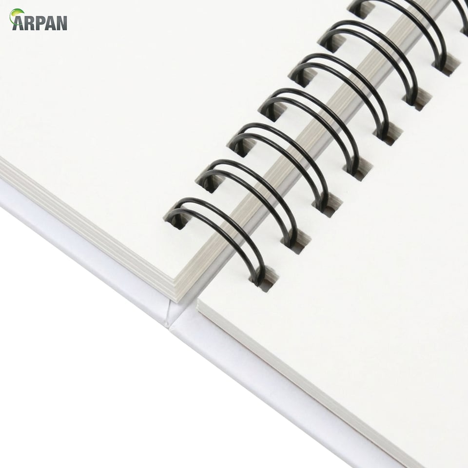 image 1 of ARPAN Spiral Bound Scrapbook Album – 50 Sheets / 100 Pages, 200 GSM Thick Paper – DIY Photo Album Memory Book with Ribbon Closure (26 x 25.5 cm) for Wedding, Baby, Travel, Artwork & Scrapbooking