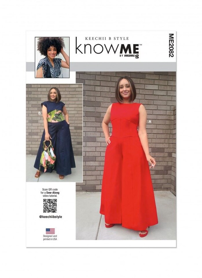 Know Me 2082 Paper Sewing Pattern – Women’s Jumpsuit, UK Sizes Bb (20W–22W–24W–26W–28W), Intermediate