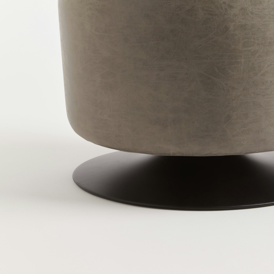 image 1 of Interiors by Premier Comfortable Ash Sylinder Stool, Sleek Modern Design Livingroom Stool, Sturdy And Durable Bedroom Stool